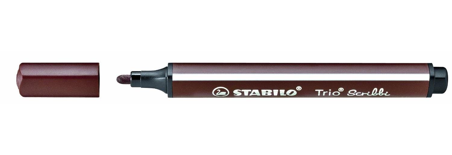 STABILO Triangular Fibre-Tip Pen Trio Scribbi - Pack of 1 - Brown — image 1