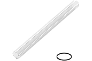 ZOMIXZO 49.5" x 4" SGT-GLASS Replacement Qu-artz Glass Tube for Patio Heater Compatible with Hiland SGT-Glass, 49.5 x 4" Patio Heater Replacement Parts, with Neoprene Rubber Silicone Connecting Ring, 1 Set