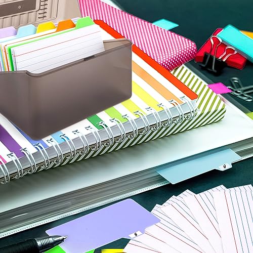 Koogel Index Card Holder 3x5, Index Card Organizer with 100 Ruled Index Cards and 10 Plastic Dividers Card File Box for Flash Cards Business Cards School Office Supplies