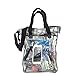 K-Cliffs Heavy Duty Clear Tote Deluxe See Through Messenger Work Bag Durable Transparent PVC Lunch Bag