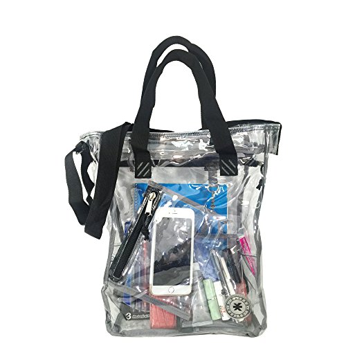 Heavy Duty Clear Tote Bag See Through Messenger Bag Durable 0.5mm Vinyl