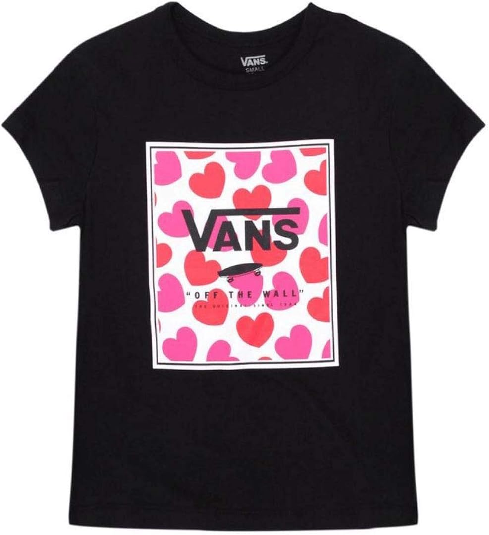 Vans Kids Girls Box Hearts Black TShirt Size Medium/1012 Years Cotton Amazon.ca Clothing