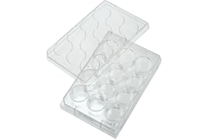 Celltreat 229111 12 Clear Polystyrene Well Tissue Culture Plate with Lid, Sterile, 3.85 cm2 Cell Growth Area, Flat Bottom, Individual Pack (Pack of 50)