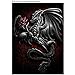 DIY 5D Diamond Painting, Dragon Black & Red Rose Crafts Sewing Cross Stitch Wall Stickers for Home Living Room Decoration(15