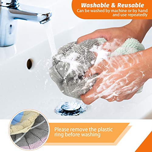 Homatee Cloth Toilet Seat Cover Stretchable Toilet Pads Bathroom Warmer Soft Available for Four Seasons, Washable Reusable Cloth Toilet Seat Cover Pads（4 Pack）