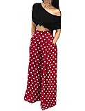 ADILACA Elastic Waist High Waisted Polka Dot