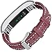 iHillon Compatible with Fitbit Alta (HR)/ Fitbit Ace Bands, Classic Soft Genuine Leather Strap Compatible with Fitbit Alta/Alta Hr/Fitbit Ace Women Men Wristband, Red