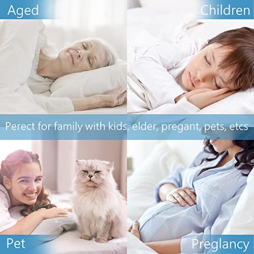 FANOYOL Waterproof Mattress Protector, Deep Pocket Mattress Cover Breathable Soft Cotton Fitted Sheet for Kids Adults Pets 3 Pieces with 2 Pillowcases White