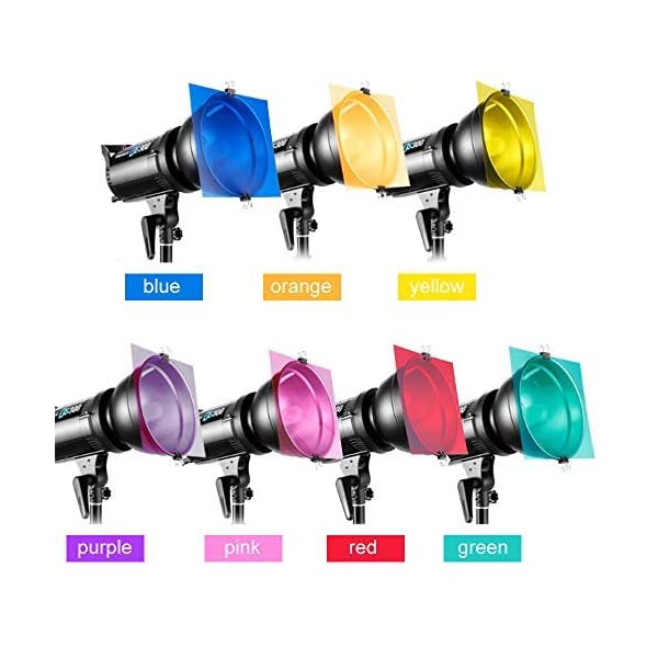 DECARETA 14 Stück Farbfolien Gel Farbfilter Filter Transparente Farbige Farbfilm Folie für Foto Studio Strobe Blitz LED Licht Scheinwerfer – Bild 4