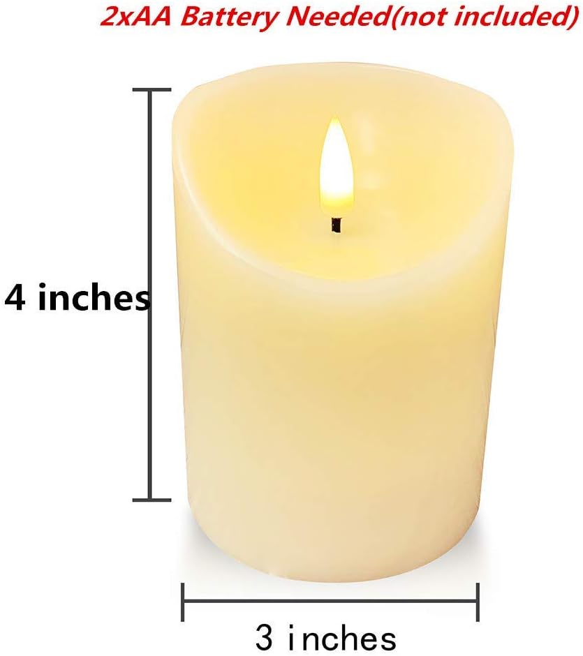 Eywamage 12 Pack Realistic Flameless Pillar Candles with Remote D 3" H 4", Flickering LED Battery Votive Candles Ivory Real Wax: Home Improvement