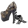 SHOW-STORY-Rock-Black-Gold-Solar-Totem-Stud-Ankle-Strap-Platform-Bone-Heel-PumpsLF80638
