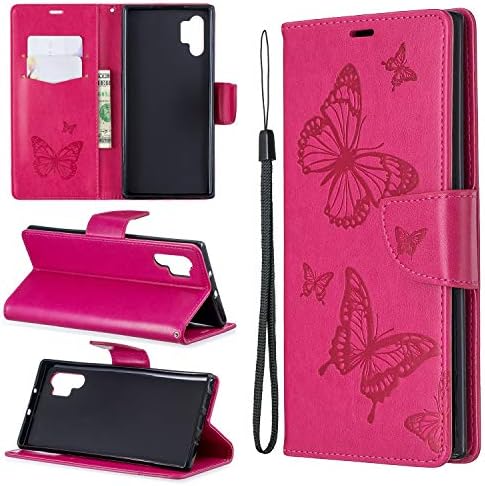 nincyee Wallet Case for Samsung Galaxy Note 10+,Vintage Butterfly Rhombus Mandala Embossing Pattern Premium Leather Flip Cover for Samsung Galaxy Note 10 Plus