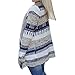 WLLW Women Cotton Geometric Print Casual Cape Cloak Thin Cardigan Coat