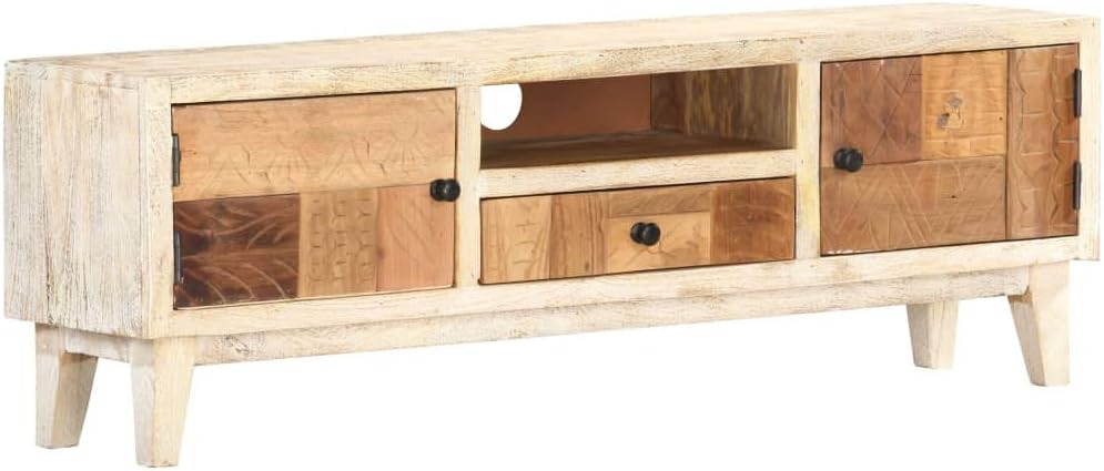 Festnight Tv Stand Cabinet Tv Unit Storage Cabinet 120x30x40 Cm Solid Reclaimed Wood Amazon Co Uk Kitchen Home