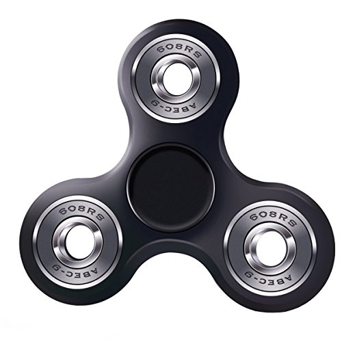 Antimi Hand Spinner Toy,Fidget Spinner Bearing Toy Stress Reducer for ADHD EDC Hand Killing Timeï¼ŒGuarantee 1 min+ Spin Time (Black)