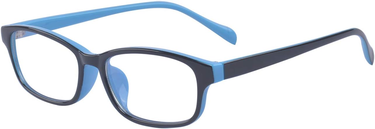 Outray Children Kids Teens Blue Light Filter Computer Glasses for Blocking Anti Eye Eyestrain Transparent Lens Blue Frame
