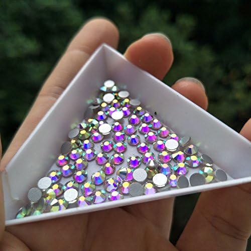 Sparkly 1440pcs SS16 Round Nail Rhinestones AB 4mm Beads Crystal Diamonds Stones Jewelry Charms Gems 3D Nails Decorations For for Acrylic Nails Shoes (1440pcs Round Rhinestones, Crystal AB SS16)