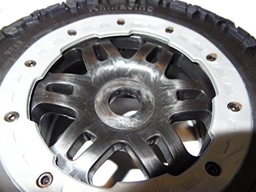King Motor Rear T1000 GT Pioneer Knobby Tires & Wheels - Fit HPI Baja 5T & 5SC LOSI T
