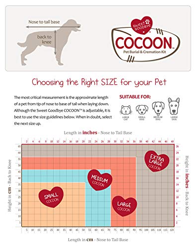 Sweet Goodbye Cocoon eco-Friendly Pet Burial & Cremation Ceremony Kit for Dogs and Cats (Medium, Indigo)