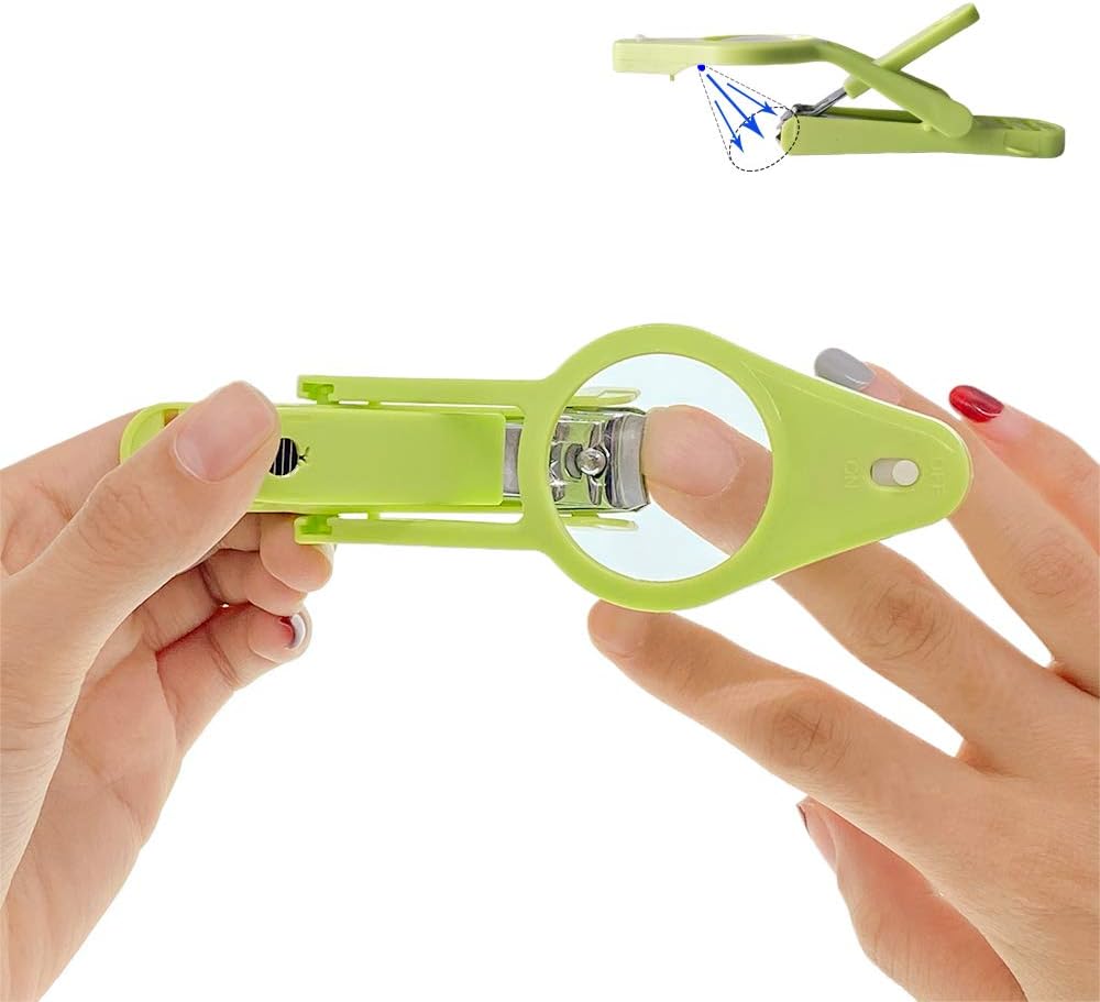 Nail Clippers with fold-Away Magnifier and LED Light, Stainless Steel Fingernails & Toenails Clippers Nail Care for The Elderly and Baby Nail Reduce Eye Strain: Health & Personal Care