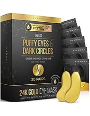 24K Gold Eye Mask– Puffy Eyes and Dark Circles Treatments – Look Less Tired and Reduce Wrinkles and Fine Lines Undereye, Revitalize and Refresh Your Skin