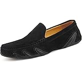 Men's Suede Breathable Flat Loafers Comfortable Casual Driving Shoes Lightweight Soft Sole Non-Slip Slip-On Flats for Men Daily Wear