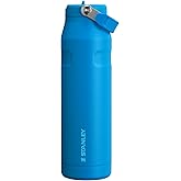STANLEY IceFlow Flip Straw 2.0 Water Bottle 36 OZ | Built-In Straw with Larger Opening | Lightweight & Leak-Resistant | Insulated Stainless Steel | BPA-Free | Azure