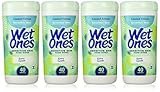 Wet Ones Sensitive Skin Hand Wipes, Extra Gentle 40 Count Canister (Pack of 4)