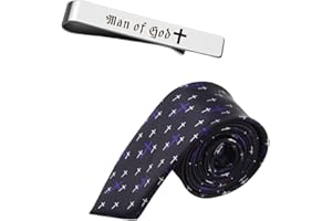 Mens Christmas Birthday Gifts Set - Christian Clip On Tie For Men Religious Husband Boyfriend Valentines Day Gift Ideas