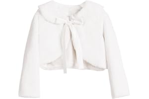 Sweet Kids Baby-Girls Tied Ribbon Bow Faux Fur Bolero Jacket