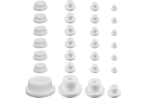 SPNKMJUJ Bathtub Jet Covers 24 PCS Silicone Hole Plug Waterproof Tube Plugs White 4 Sizes Bathtub Plug Fit for 12mm 14mm 16mm 22-23mm Bathtub Hole