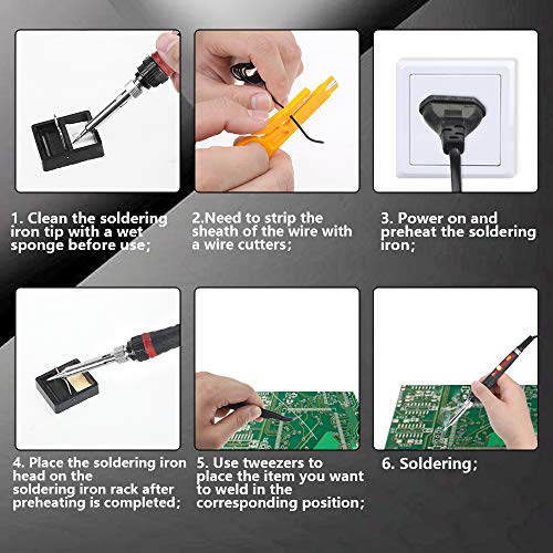 Vastar Soldering Iron Kit, 60W Adjustable Temperature Solderingiron