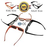 Solar Eclipse Glasses CE and ISO Certified - Safe Solar Viewing - Viewer and Filter - Eye Protection (4 Pack - Kids and Adult)