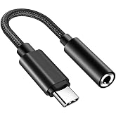 Pocxwa USB-C to Aux Audio Dongle Cable 3.5mm Headphone Jack Adapter 1-Pack | Compatible with iPhone 17 16 15, iPad Pro 11 12.9 13 inch, Samsung Galaxy S25 S24 S23, Google Pixel, LG ThinQ