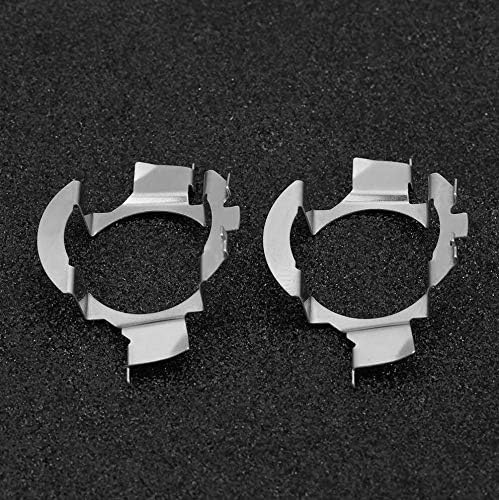 F Season 1 Pair H7 LED Car Headlight Bulb Adapters Replacement Bulb Retaining Clip Headlight Adapter, Silver - Image 4