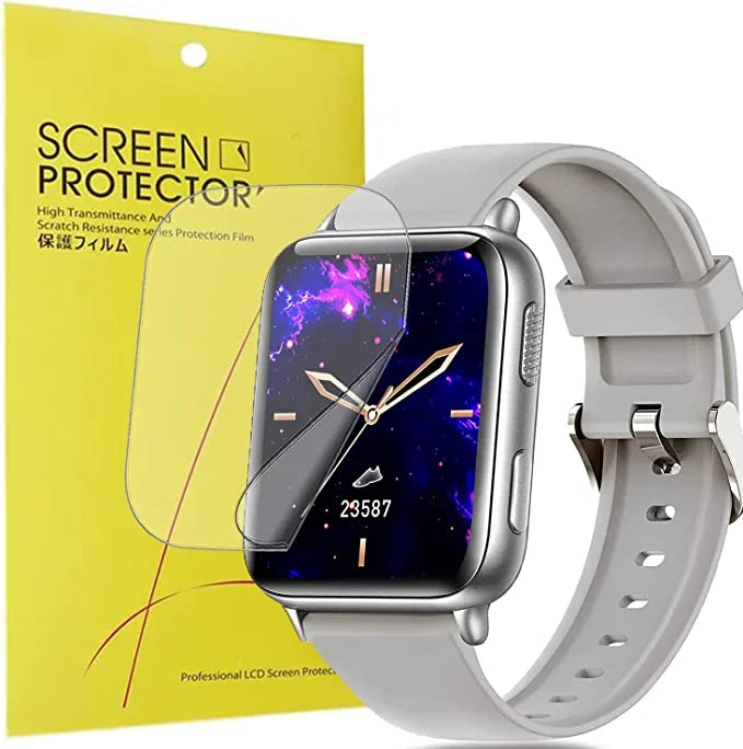 Blueshaweu Compatible for Fitonme Smartwatch 1.81 inch Screen Protector, [6 Pack] Premium High Definition Ultra HD Film Compatible with Fitonme Y15 Smartwatch (6 pack)