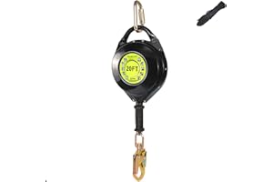 [Internal Shock Absorber] Self Retracting Lifeline Shemior 20FT SRL, Retractable Safety Lanyard, No Tangle+Aviation Grade Galvanized Steel Cable, Fall Arrest Roofing Gear, ANSI Compliant