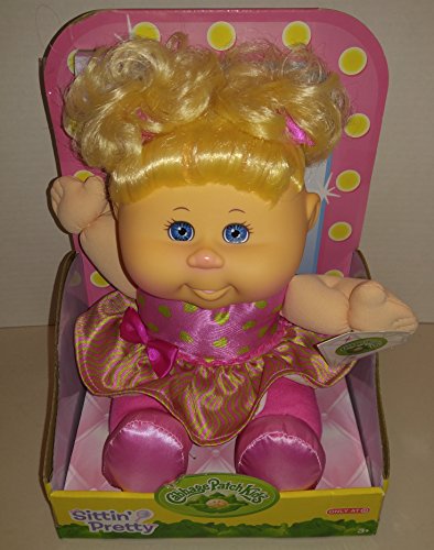 Cabbage patch kids sittin pretty doll blonde hair/blue eyes - pin…