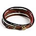 November's Chopin (TM) Unique Charm Colorful Multistrand Leather Adjustable Wrap Bracelet (Red)