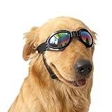 Beautyflier Kloud City Pet Eye Wear Protection Goggles Foldable Adjustable Strap Sunglasses for Dog Outside (Black)