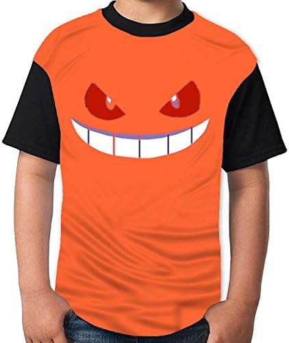 elephanted Gengar Halloween Face Tshirt Printed Cotton Boys T-Shirts Authentic Popular Best Boy Tee Orange