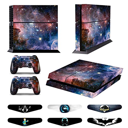Skins for PS4 Controller - Decals for Playstation 4 Games - Stickers Cover for PS4 Console Sony Playstation Four Accessories Faceplate with Dualshock 4 Two Controllers Skin -Bright