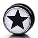 2pcs 8mm Magnetic Black Circle Star Stud Earrings for Men, Non-piercing Clip on Fake Ear Plugs