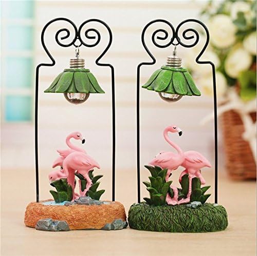 URToys 1Pari Pink Beautiful Resin Flamingo Miniature Crafts Creative Home Room Ornaments Children Night Light Small Table Lamp Home Decoration Christmas Valentine's Day Girlfriend Gifts