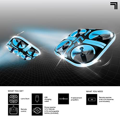 SHARPER IMAGE Lumo Stunt Remote Control LED Glow Drone, 2.4 GHz, Auto