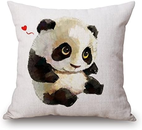 Arroker Sofa Bed Pillow Protect Cover, Home Indoor Chair Car Seat Decorative Soft Back Pillow Cushion Linen Covers,17.7''X17.7''(Without Pillow Inner) (Cute Panda 4)