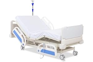 VEICAR Medical Hospital Beds - Updated Full Electric Hospital ICU Bed with 3 Adjustable Features | 4.7" Memory Foam Mattress | JIECANG Motor Control & Central Locking System | IV Pole and ABS Rails
