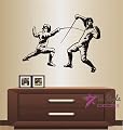 Wall Vinyl Decal Home Decor Art Sticker Sword Fighters Mans Fencing Sportsmans Sport Room Removable Stylish Mural Unique Design 2060