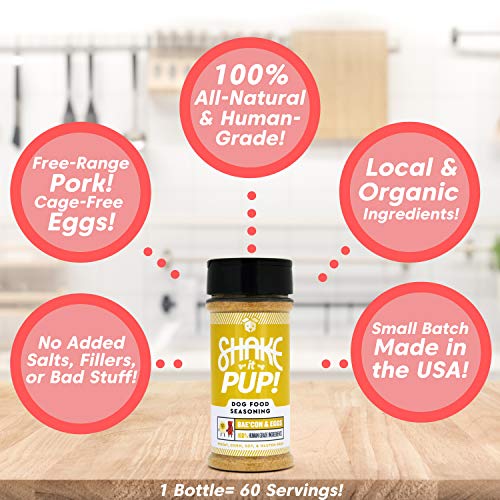 Shake it Pup! Dog Food Seasoning Topper Natural, Human Grade Mixer