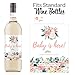 Pink Floral New Mommy Milestone Wine Bottle Gift Labels, 4 Count